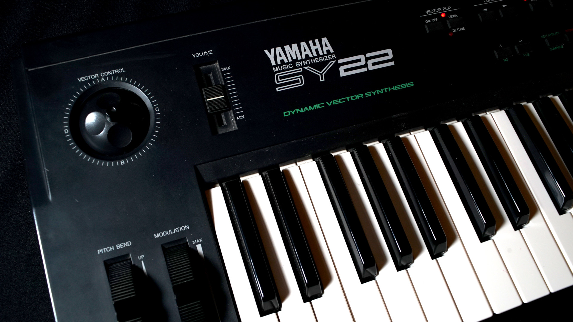 Yamaha SY22 synthesizer close-up