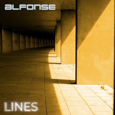 Lines single and EP cover art: a brutalist structure where light and shadow creates lines on the concrete